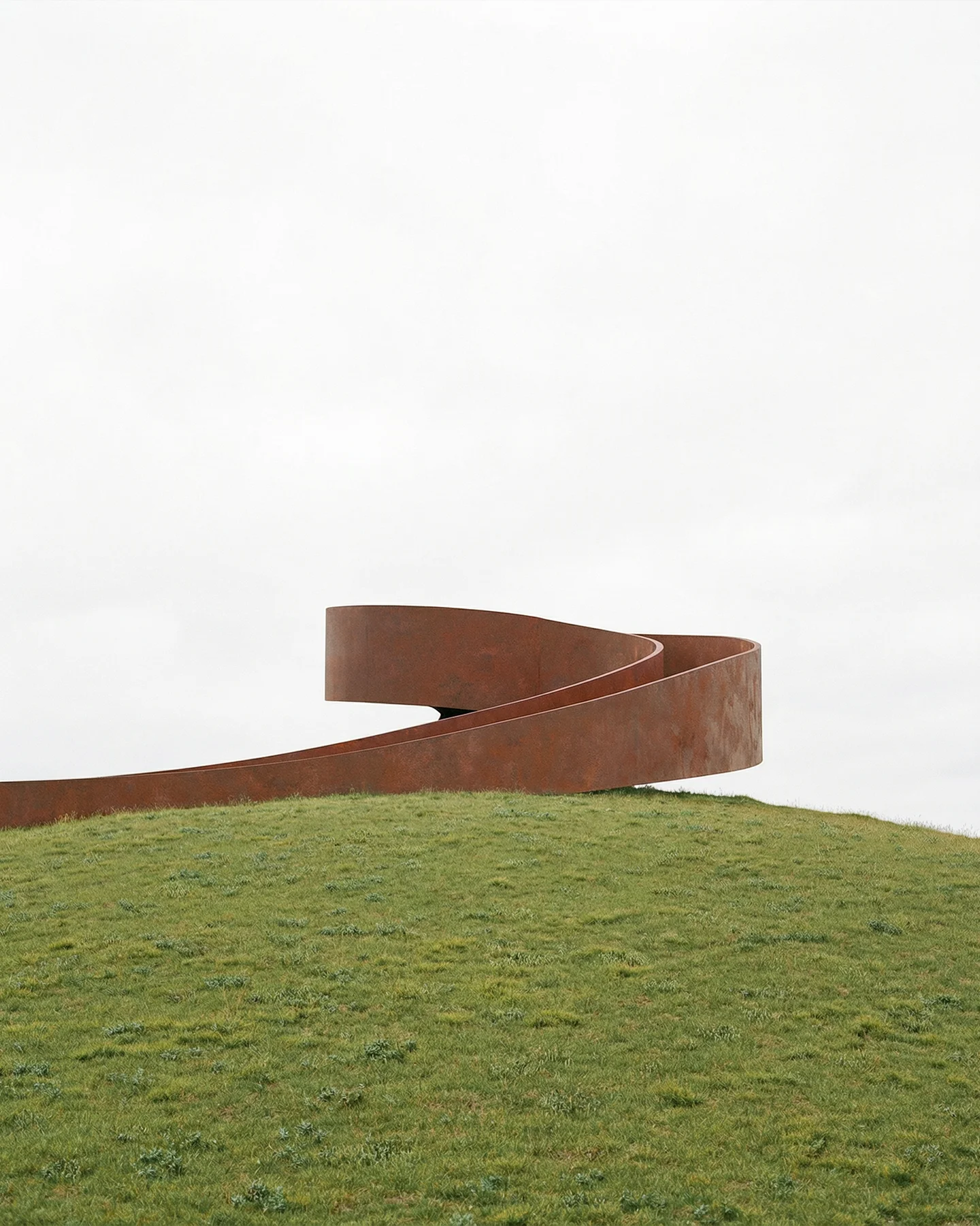 Elastic Perspective — Steel ribbon, infinite sky.